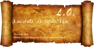 Laczházi Ofélia névjegykártya